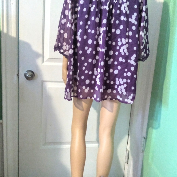 Maternity Style Purple Polka Dot Top. - Picture 3 of 6